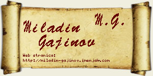 Miladin Gajinov vizit kartica